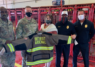Brig. Gen. Darren Werner tours Detroit Arsenal Fire Department