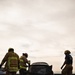 Combat Center Fire Department Extinguishes Vehicle Fire