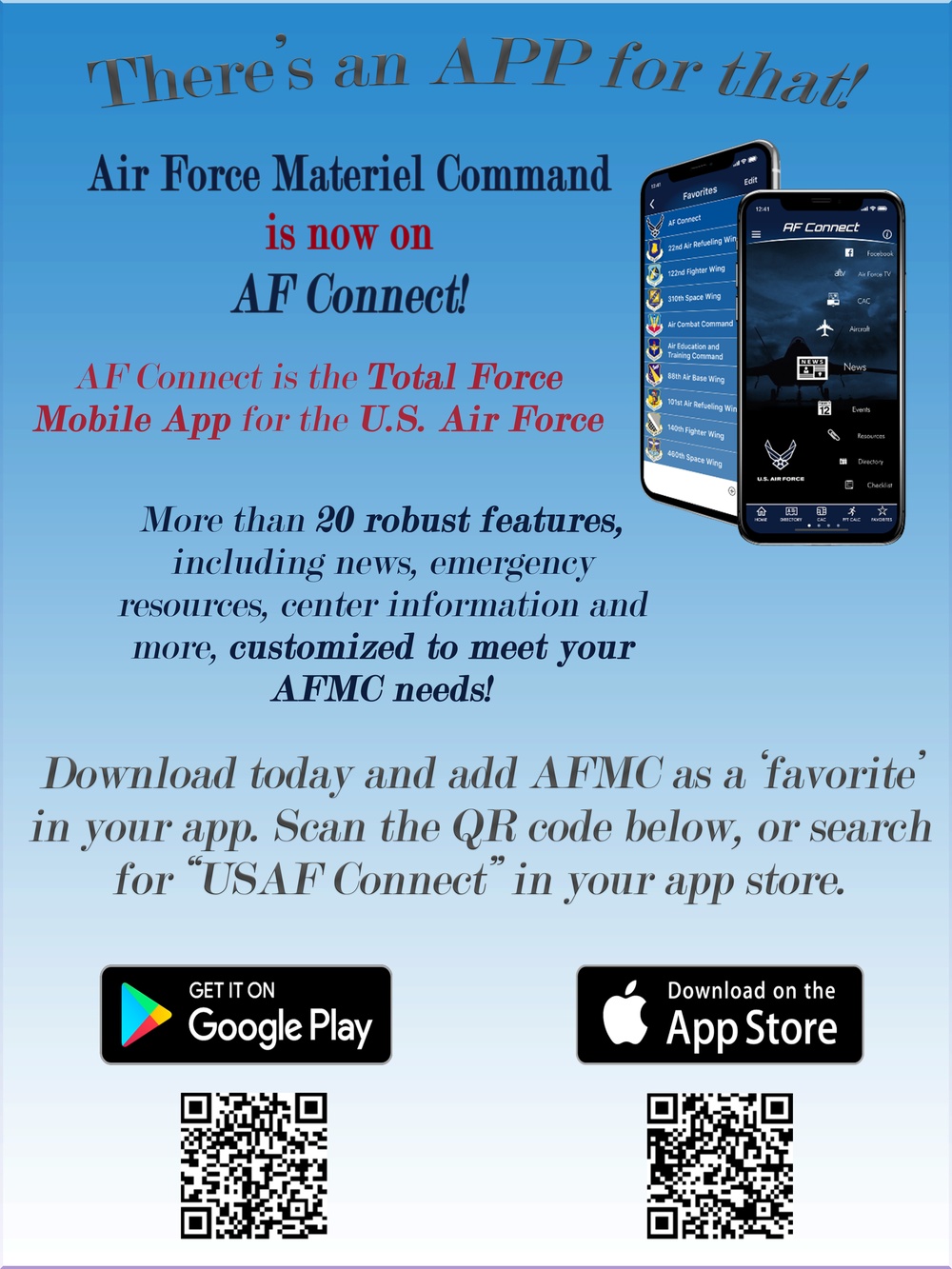 AFMC on the USAF Connect App