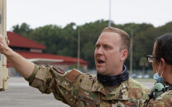 U.S. Airmen rehearse air load operations at Hunter Army Airfield