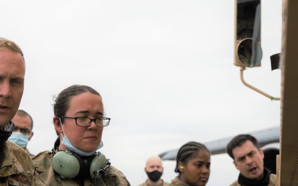 U.S. Airmen rehearse air load operations at Hunter Army Airfield