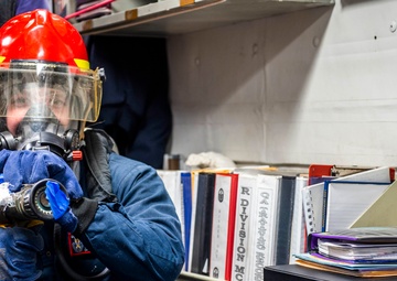 Sailors Aboard USS Germantown (LSD 42) Participate in a Damage Control Drill