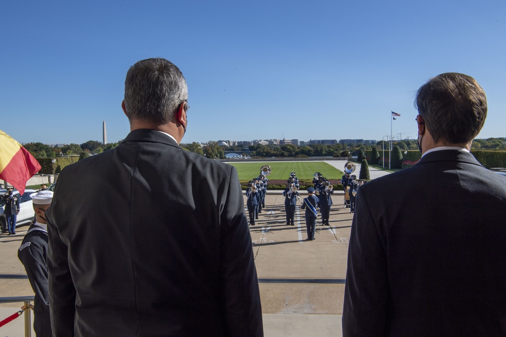Defense Secretary Dr. Mark T. Esper meets with Romanian Minister of Defense Nicolae Ciuca