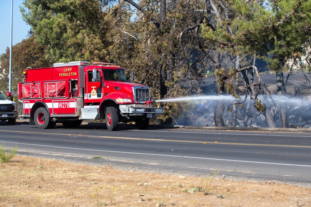 Firefighters battle fire near Camp Pendleton housing