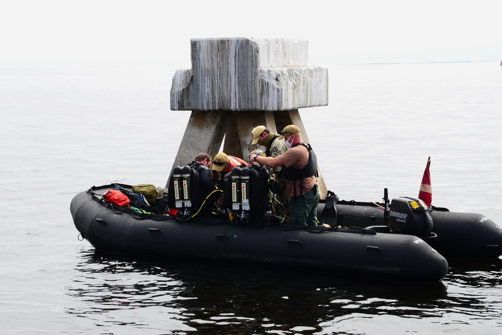 Underwater Construction Team One Seabees Inspect NAS Pensacola’s Port Following Hurricane Sally