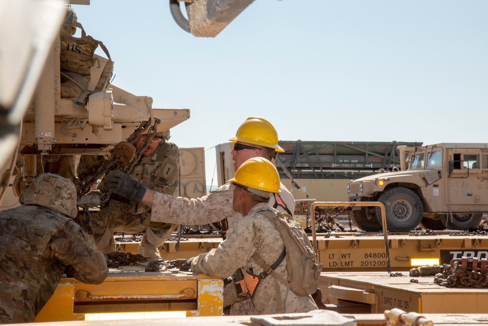 CLB1 and 1st TSB Marines engage in Railhead Operations Group class