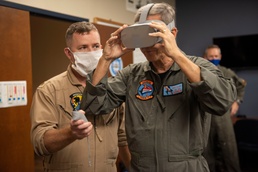 Acting Under Secretary of the Navy Gregory Slavonic tries virtual reality device