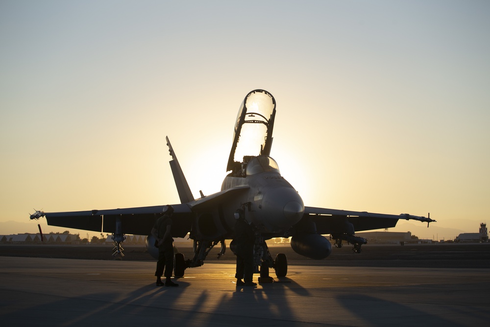 VMFA(AW)-224 F/A-18 Hornets at Sunset