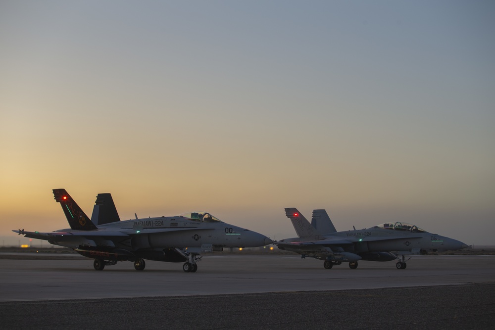 VMFA(AW)-224 F/A-18s at Sunset