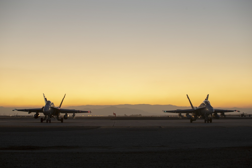 VMFA(AW)-224 F/A-18s at Sunset