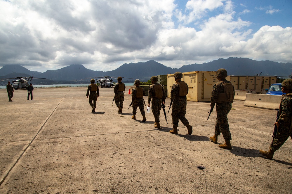 MCBH HQBN Marines participate in casualty evacuation exercise