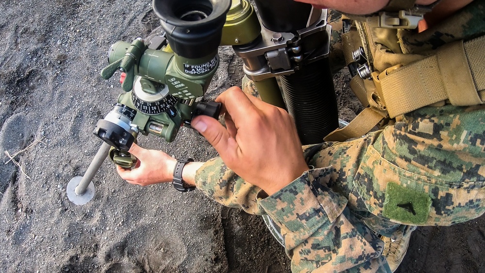 U.S. Marines participate in a live-fire mortar displacement range during exercise Fuji Viper 21.1