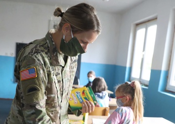 Oregon Guardsman donates supplies to underserved Kosovo school