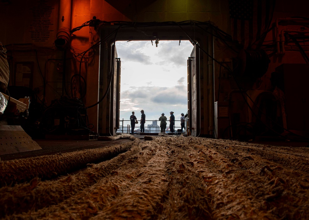 USS George H. W. Bush (CVN 77) Departs The Dry Dock