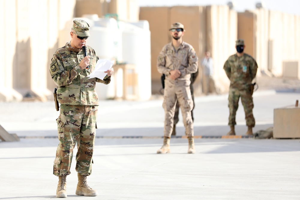 Task Force Toro soldiers celebrate National Day of Spain at Al Asad Air Base