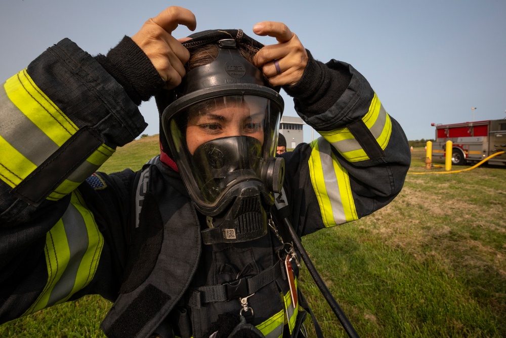 177th firefighters conduct aircraft fire training