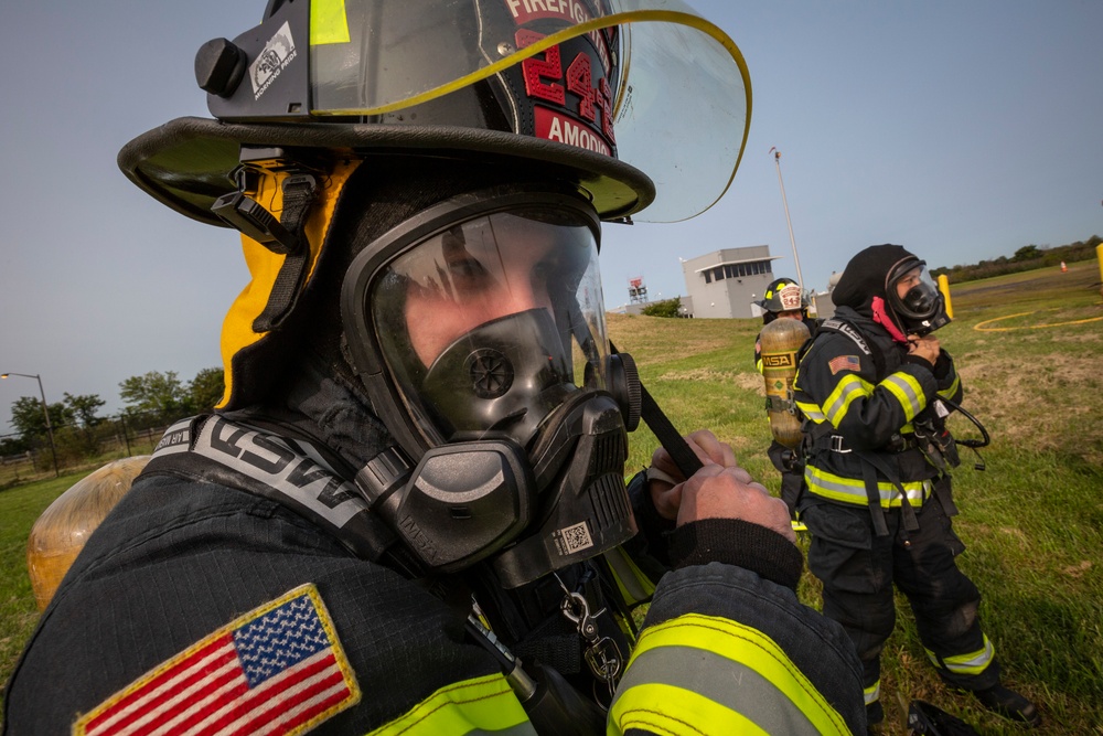 177th firefighters conduct aircraft fire training