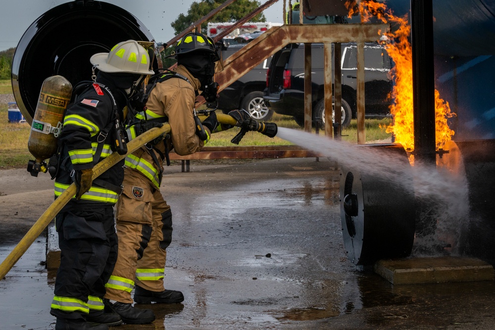 177th firefighters conduct aircraft fire training