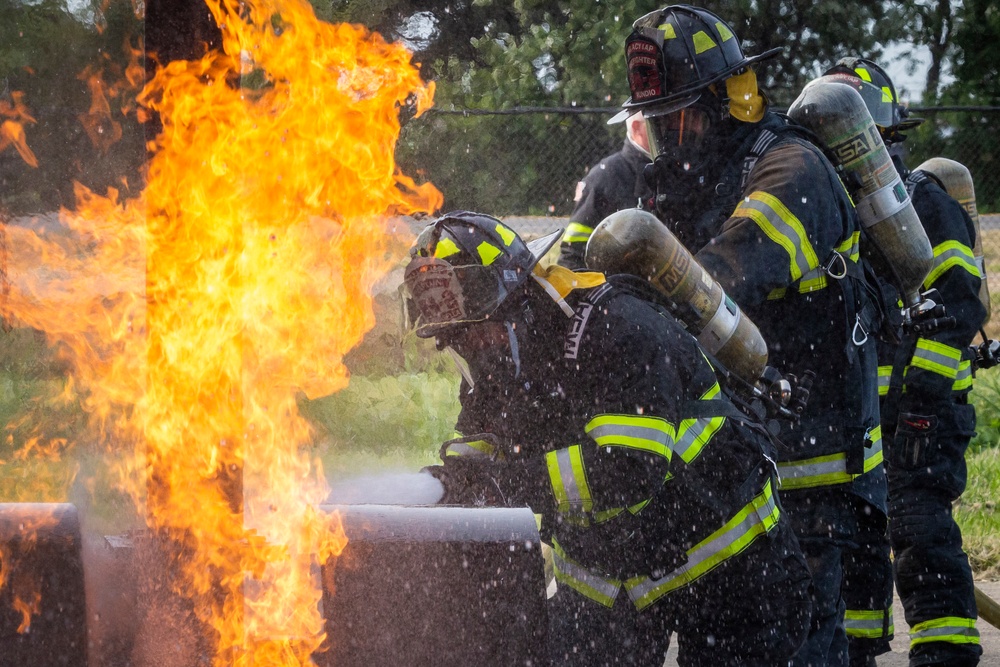 177th firefighters conduct aircraft fire training