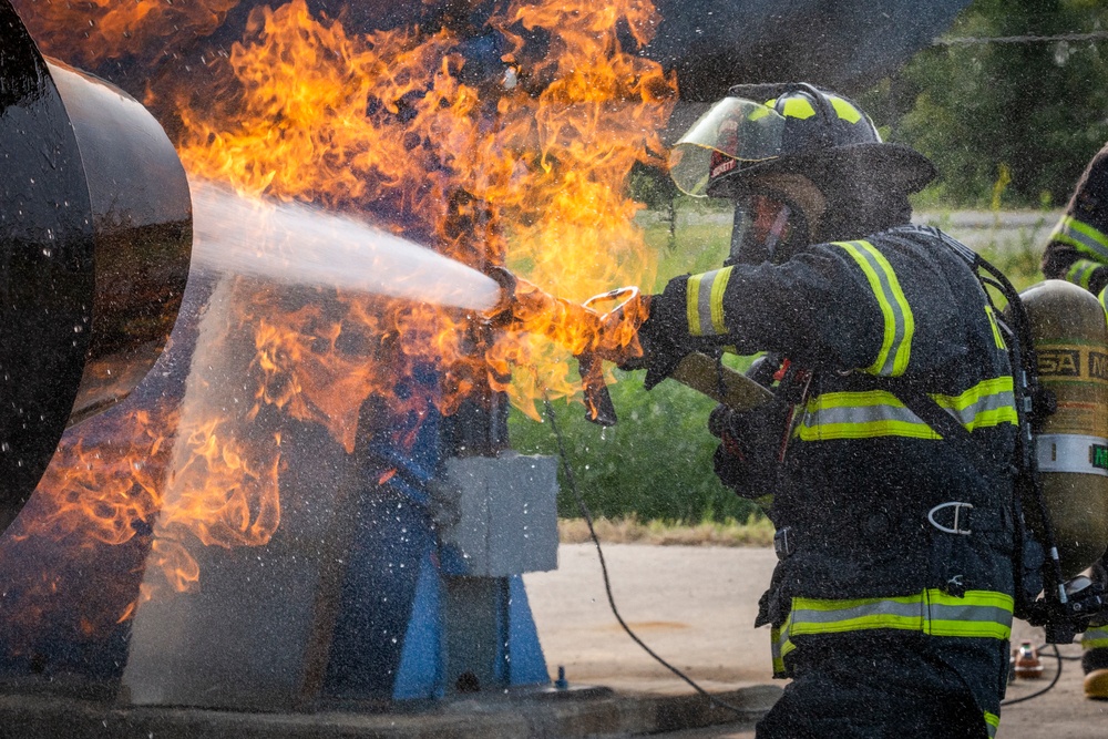 177th firefighters conduct aircraft fire training
