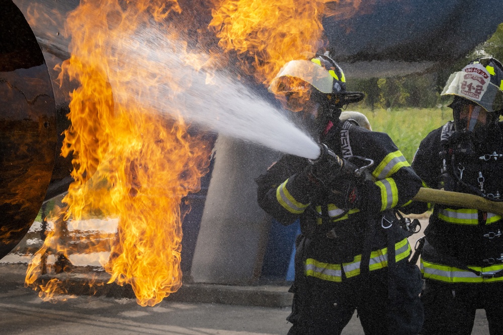 177th firefighters conduct aircraft fire training