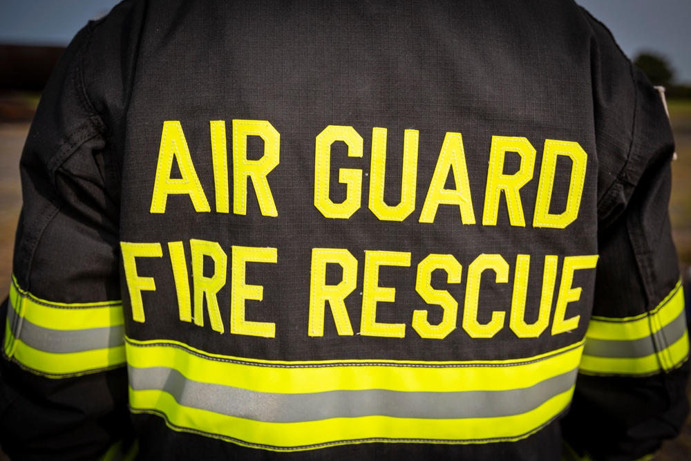 177th firefighters conduct aircraft fire training
