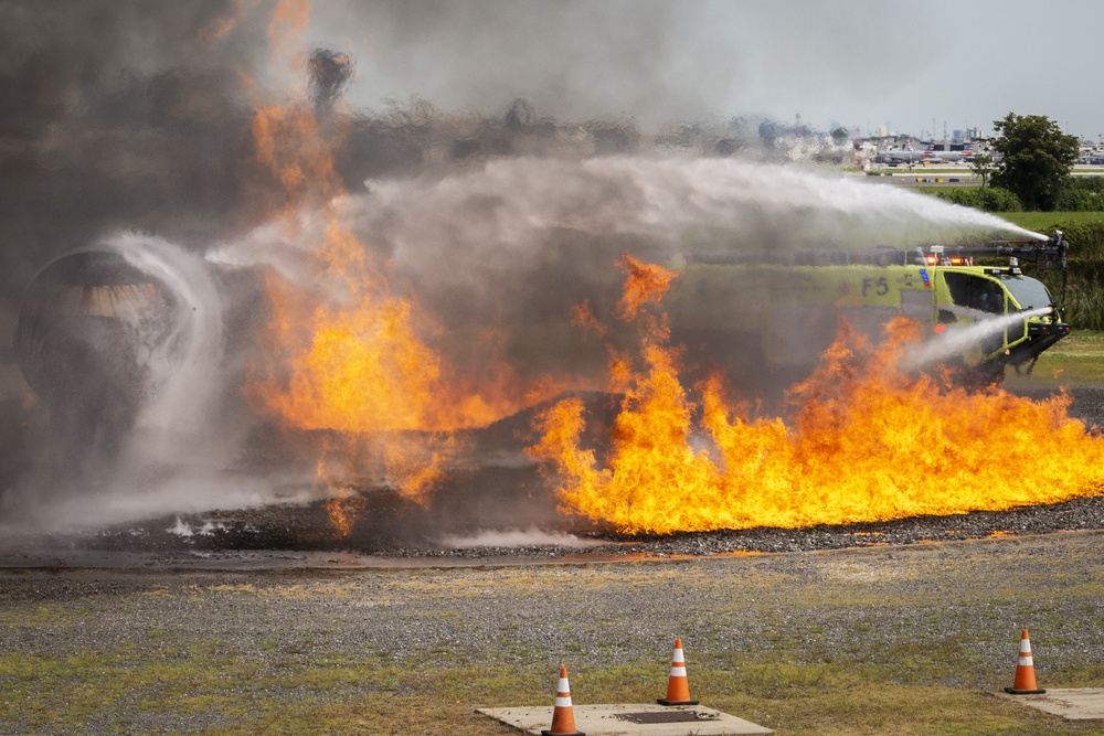 177th firefighters conduct aircraft fire training