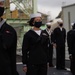 USS Barry Sailors Stand At Attention For Colors