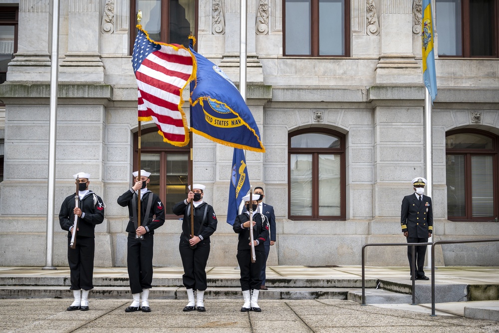 Navy flag raising ceremony at Philadelphia City Hall