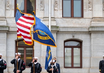 Navy flag raising ceremony at Philadelphia City Hall