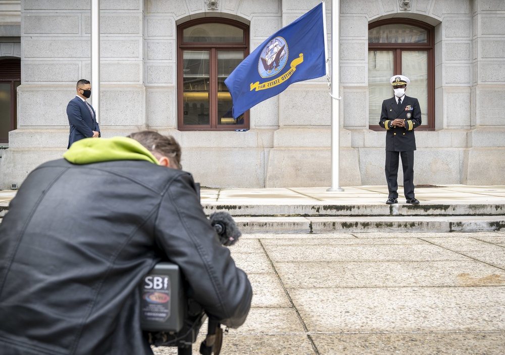 Navy flag raising ceremony at Philadelphia City Hall