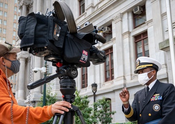 Navy flag raising ceremony at Philadelphia City Hall