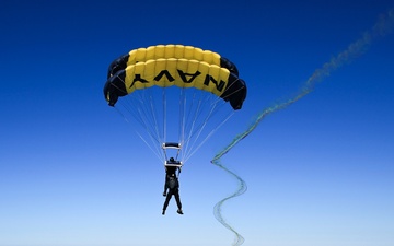 Navy Parachute Team dive into 245th Navy Birthday
