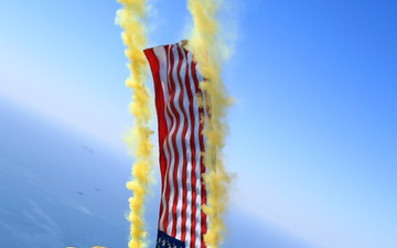 Navy Parachute Team dive into the Navy's 245th Birthday