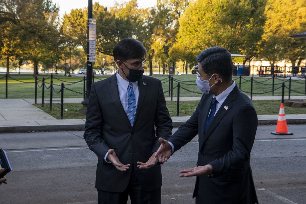 Defense Secretary Dr. Mark T. Esper meets with Republic of Korea Minister of Defense Suh Wook