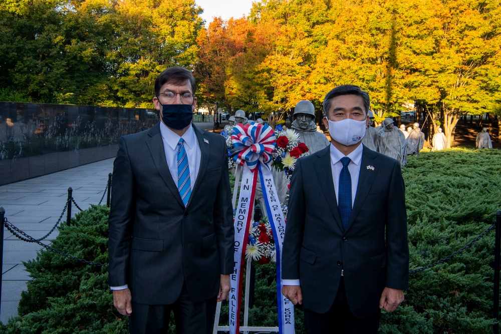 Defense Secretary Dr. Mark T. Esper meets with Republic of Korea Minister of Defense Suh Wook