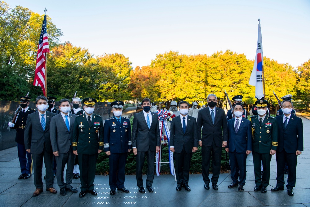 Defense Secretary Dr. Mark T. Esper meets with Republic of Korea Minister of Defense Suh Wook