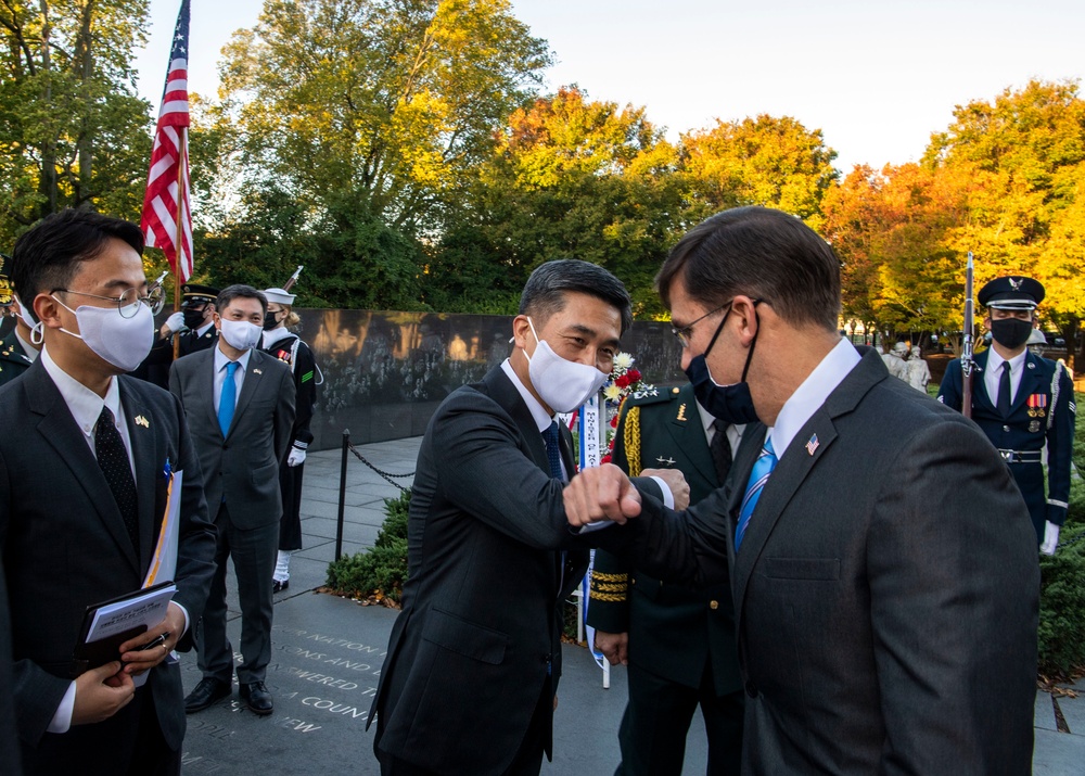 Defense Secretary Dr. Mark T. Esper meets with Republic of Korea Minister of Defense Suh Wook