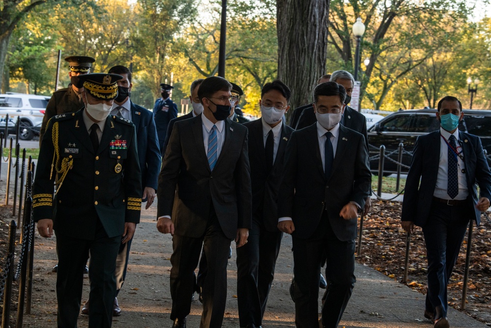 Defense Secretary Dr. Mark T. Esper meets with Republic of Korea Minister of Defense Suh Wook