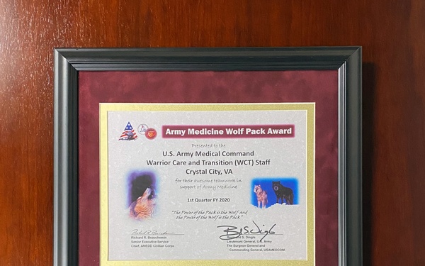 Army Recovery Care Program earns Wolf Pack Award