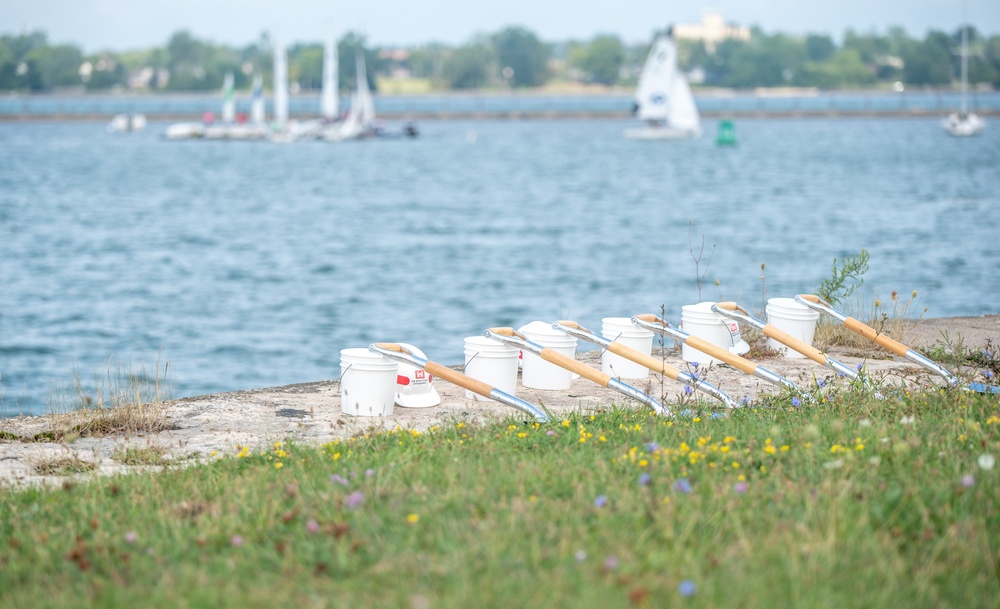 Groundbreaking ceremony for seawall repairs at Ralph C. Wilson, Jr. Centennial Park