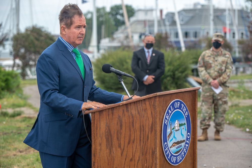 Groundbreaking ceremony for seawall repairs at Ralph C. Wilson, Jr. Centennial Park