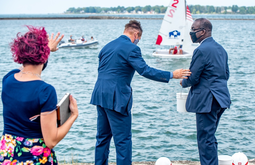 Groundbreaking ceremony for seawall repairs at Ralph C. Wilson, Jr. Centennial Park