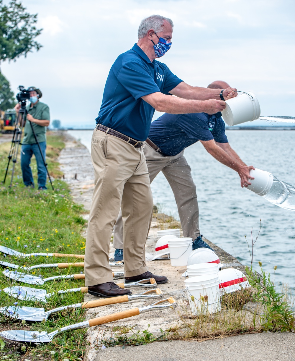 Groundbreaking ceremony for seawall repairs at Ralph C. Wilson, Jr. Centennial Park