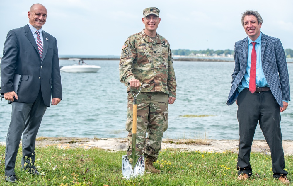 Groundbreaking ceremony for seawall repairs at Ralph C. Wilson, Jr. Centennial Park