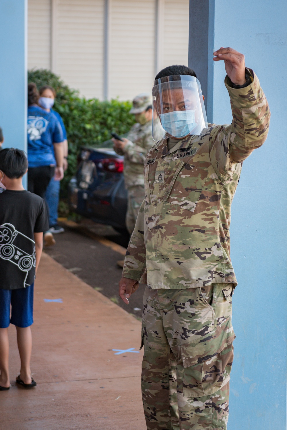 Hawaii National Guard Assists the Department of Health with Flu Vaccinations at Honowai Elementary