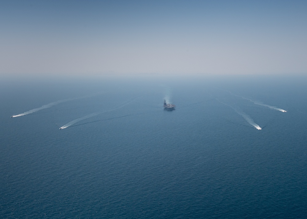 USS Nimitz (CVN 68) departs Bahrain