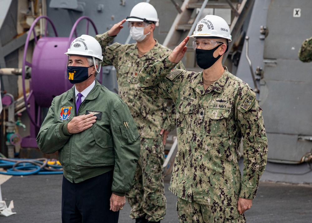 Secretary of the Navy Tours USS Milius (DDG 69)