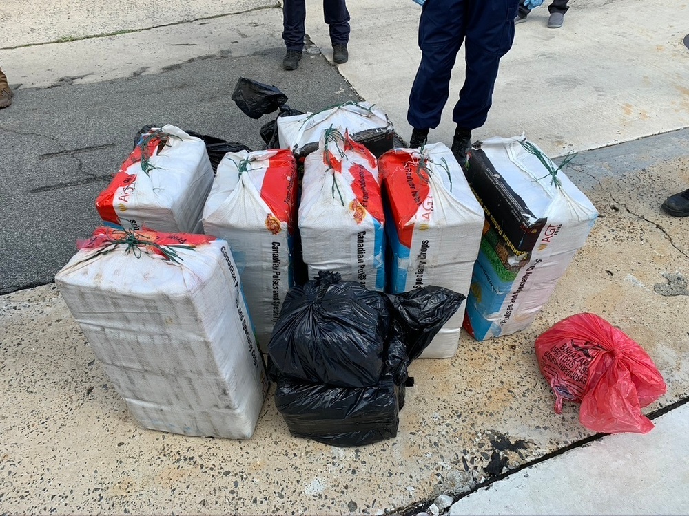 Coast Guard transfers 6.8 million in seized cocaine, 4 suspected smugglers to federal agents in San Juan, Puerto Rico