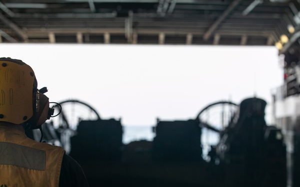 LCACs embark USS Somerset in preparation for at-sea training